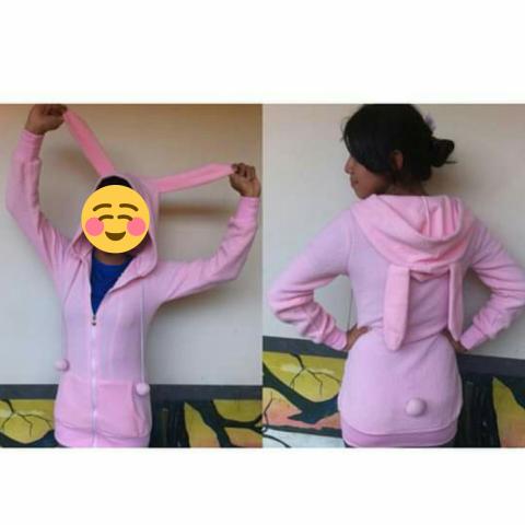 Casaco de Coelho Rosa