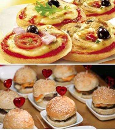 Kit Festa Mini Hambúrguer Mini Pizza Mini Cachorro Quente