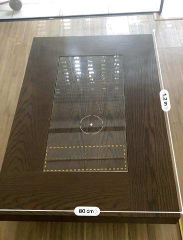 Mesa de centro cor tabaco com vidro
