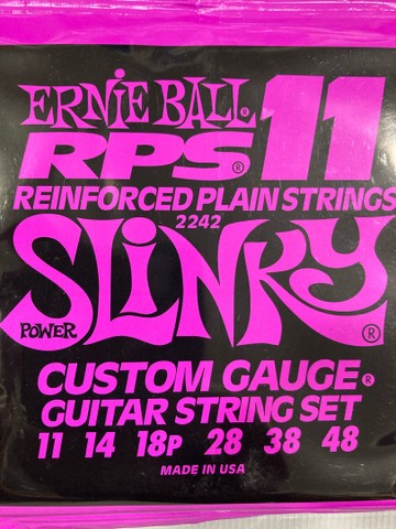 Cordas de guitarra 011 Ernie Ball Power Slinky RPS níquel Custom Gauge - Foto 2