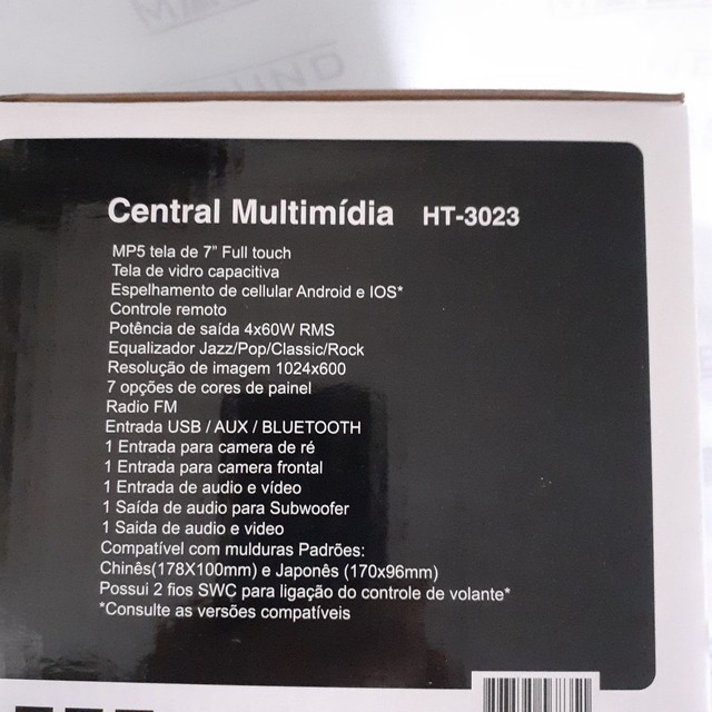 Midia. H-Tech. MP5. C/usb,sd,bluetooth, auxiliar, 7 cores. Padrão. Garantia. Novo. Inst.  - Foto 2