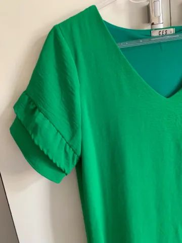 (TAM: G ou 42) Vestido Verde Babado - Foto 2