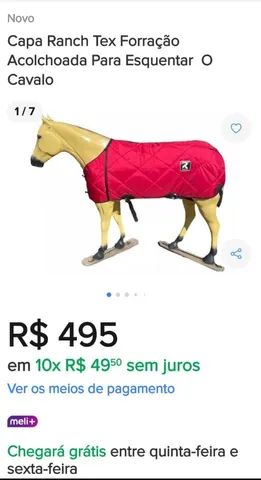 Capa Forrada Ranch Tex Para Cavalo Vermelho - REF. CPFVM - Badana