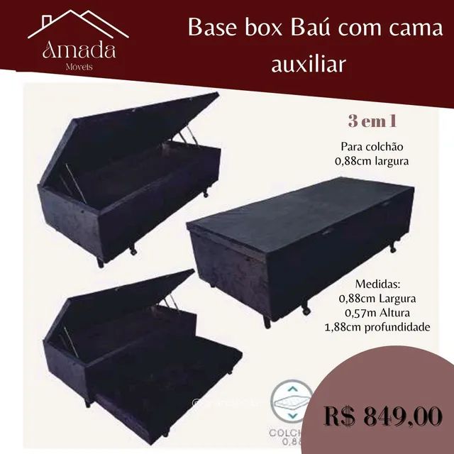 base box solteiro com cama auxiliar , Entrega  em 3 dias  - Foto 2