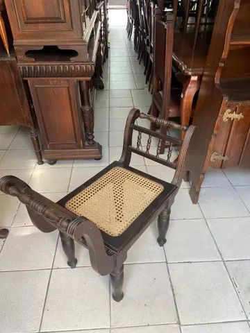  Cadeira Marquesa Em Imbuia Com Assento Em Palha Sintética - Foto 5