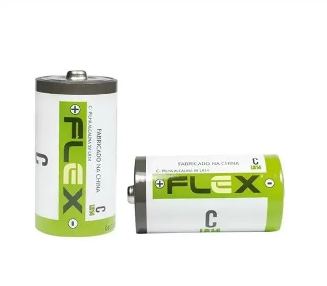 Pilha alcalina 2X1 Flex LR14 1.5V FX-CK2 33,99 Pilha alcalina 2X1 R20 FX-DK2 44,99 - Foto 2