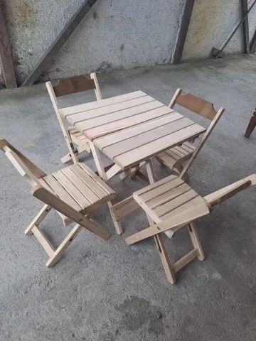 Conjunto de Mesa infantil de eucalipto com 4 cadeiras  - Foto 5