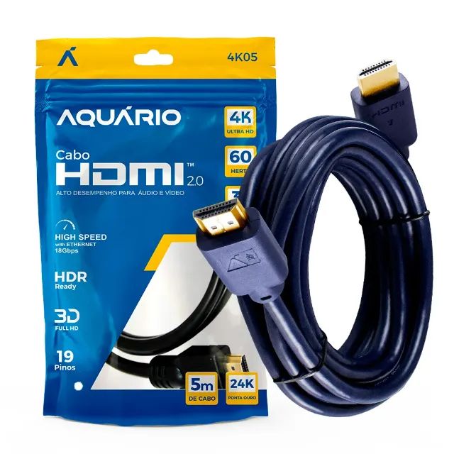 Cabo Hdmi 5m Metros 4k 3d Ultra Hd 2.0 Hdr Blindado