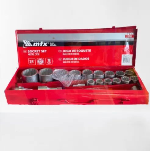 Jogo de Chave Soquete Estriado 19 à 50 mm 3/4" com 20 peças Mtx