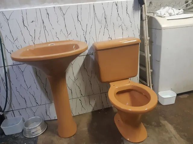 Conjunto de vaso acoplado com+ lavatório+ coluna  - Foto 3