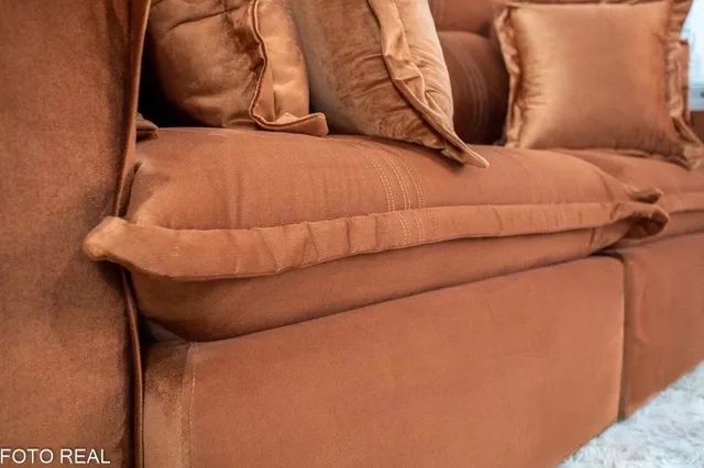 Sofá Retrátil Reclinável D33 e Molas Ensacadas Terracota rf65 - Foto 4