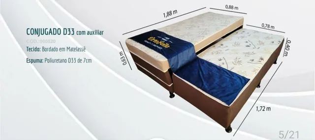 Cama com auxiliar D33 ellis
