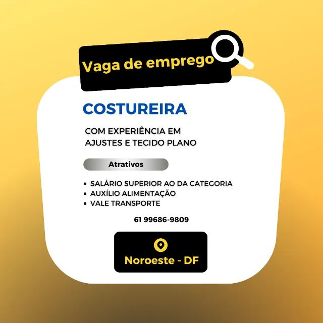 Vaga para costureira