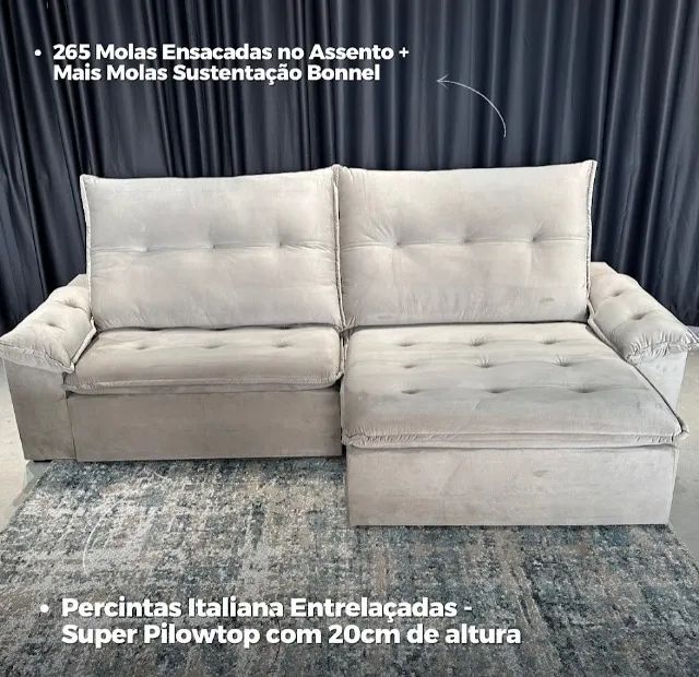 Sofa Retratil e Reclinavel Manchester 2,10m