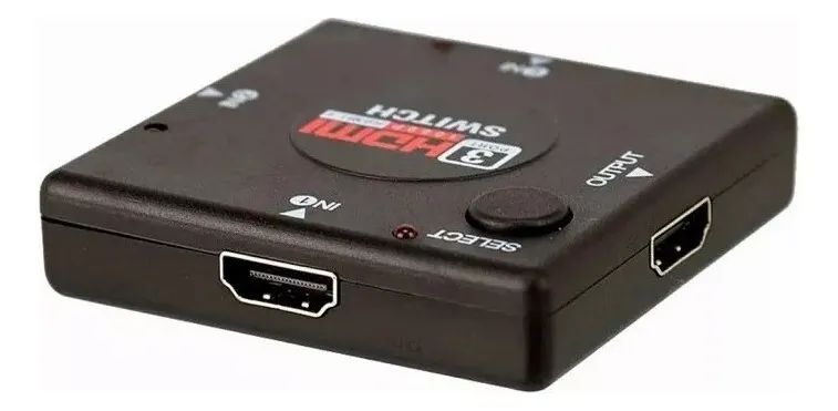  Switch Hub Hdmi 3 Em 1 Chave Seletora 4 Portas 1080p Full Hd - Foto 2