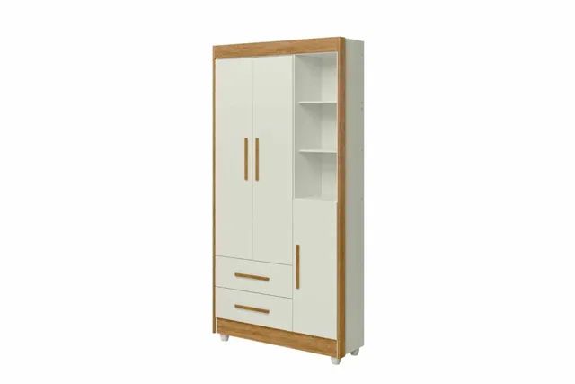 QUARTO BEBE COMPLETO C/ COLCHAO BRANCO/AMADEIRADO r433  - Foto 3