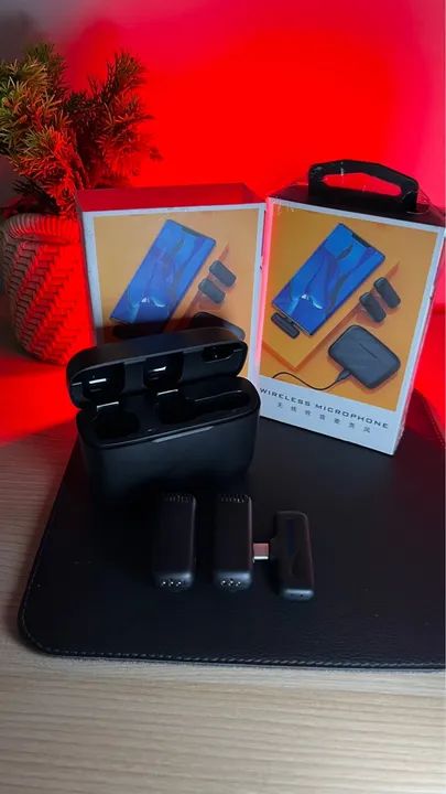 Microfone Sem Fio para Celular J13 Lavalier - Novo/ lacrado  - Foto 4