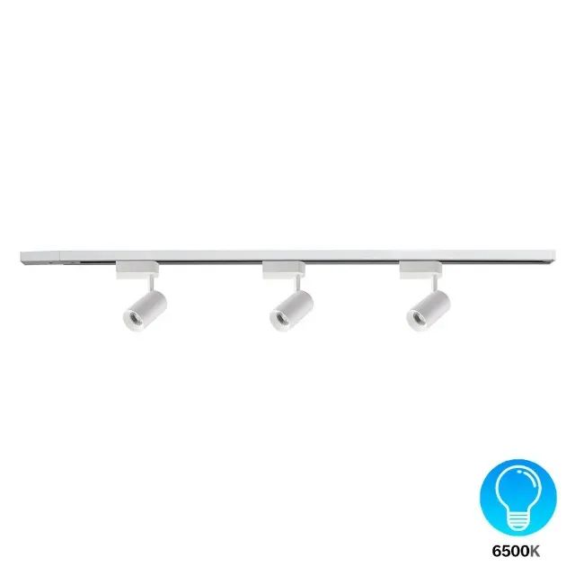 Kit Trilho com 3 Spot LED 9W 6500K Branco/Branco DILUX