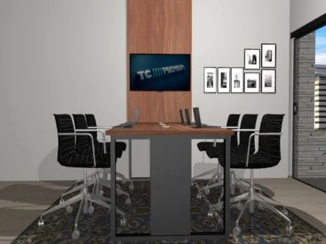 Mesa de Reunião Corporativa, Em Madeira Maciça com MDF: L200cm x L84cm x A74cm. - Foto 2