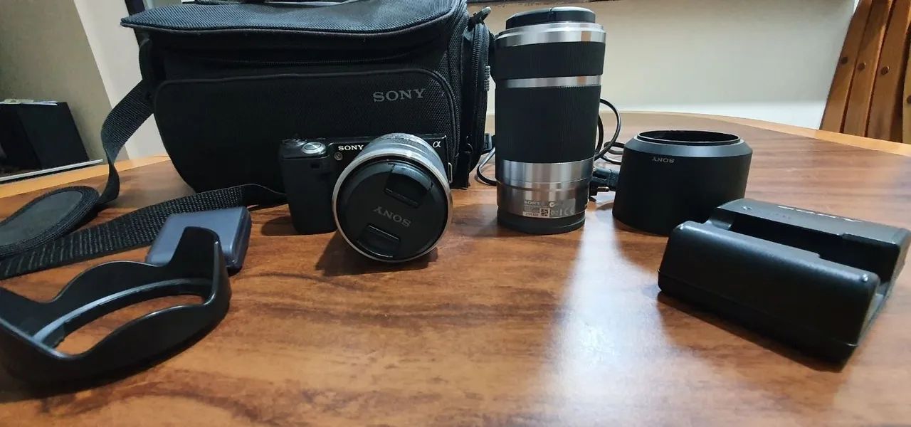 Camera sony nex 5 + lente 55-210 - Foto 4