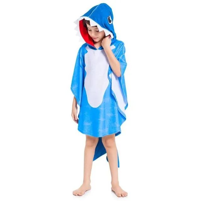 Roupão Infantil Tubarão Azul - Tamanho 8 anos - Foto 4