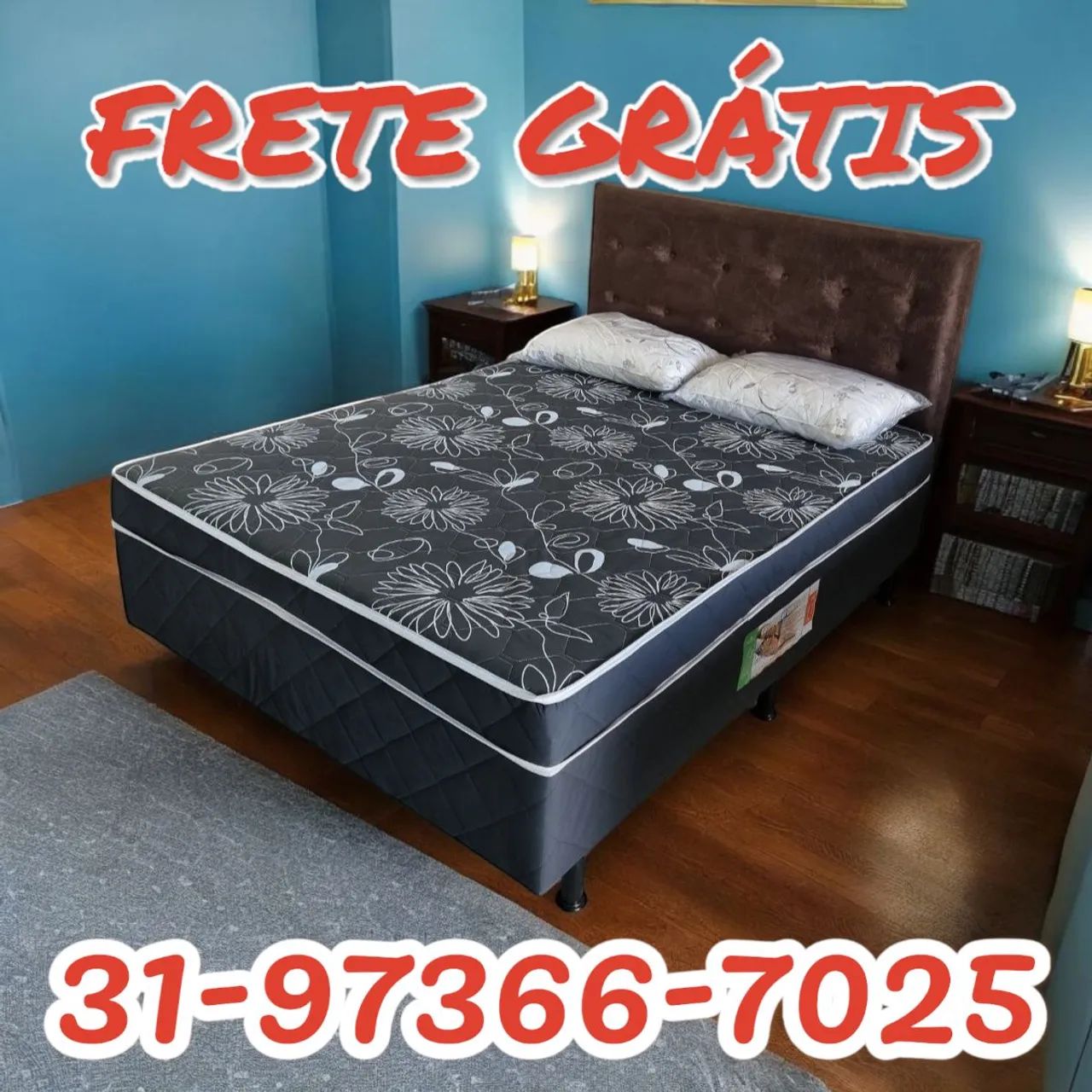 CAMA CASAL COM COLCHÃO D33 FIXO / CONJUGADA / MODELO 2409261940