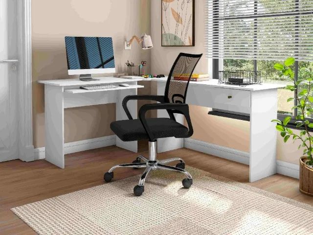 sala escritorio mesa office em L - Foto 3