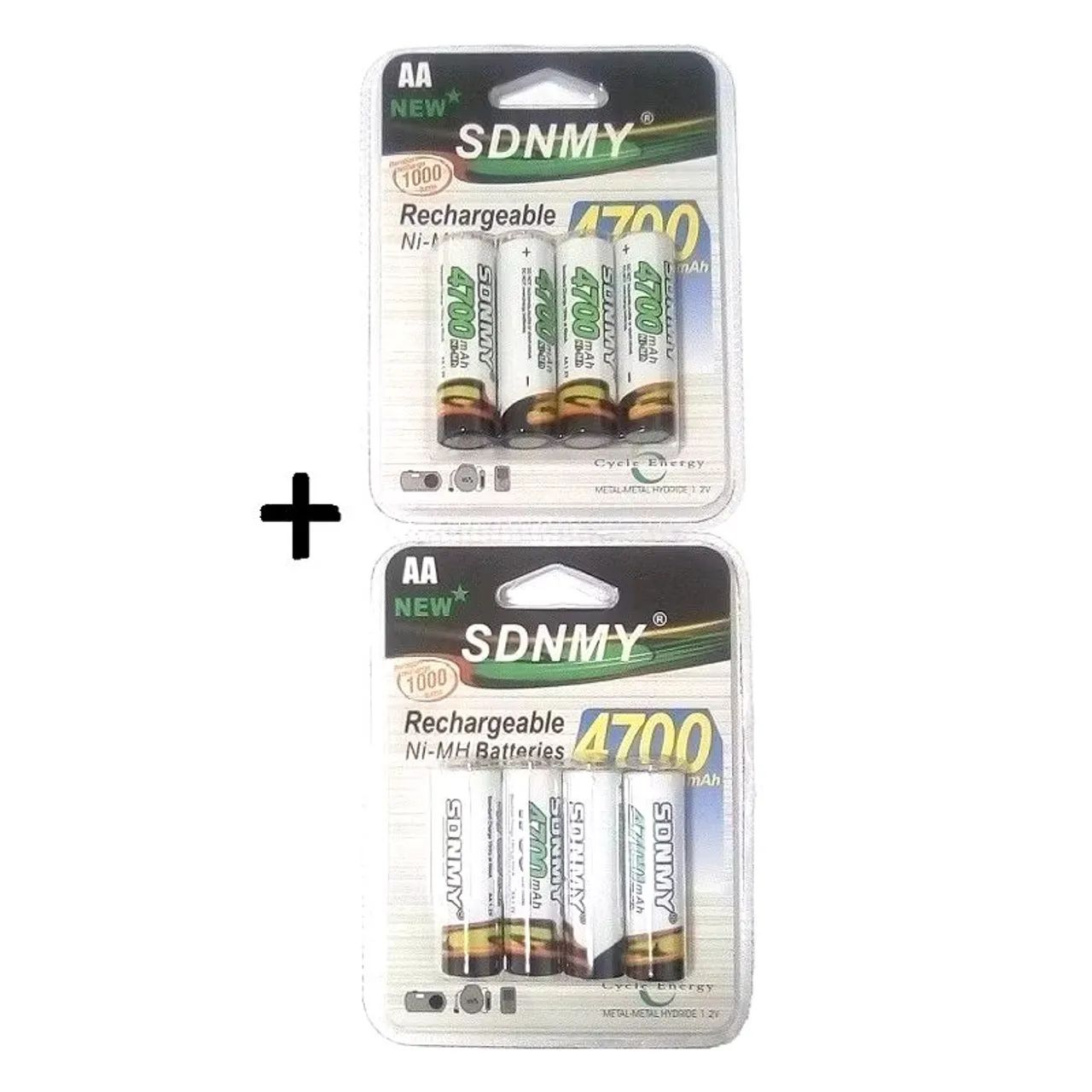 Kit 8 Pilhas Recarregáveis AA 4700mah 