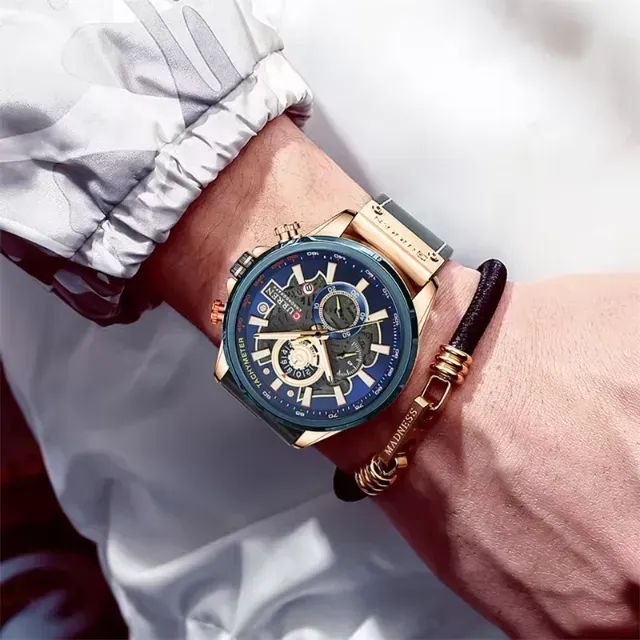 Relógio Masculino Quartzo Curren 8380 Azul Todo Funcional - Foto 5