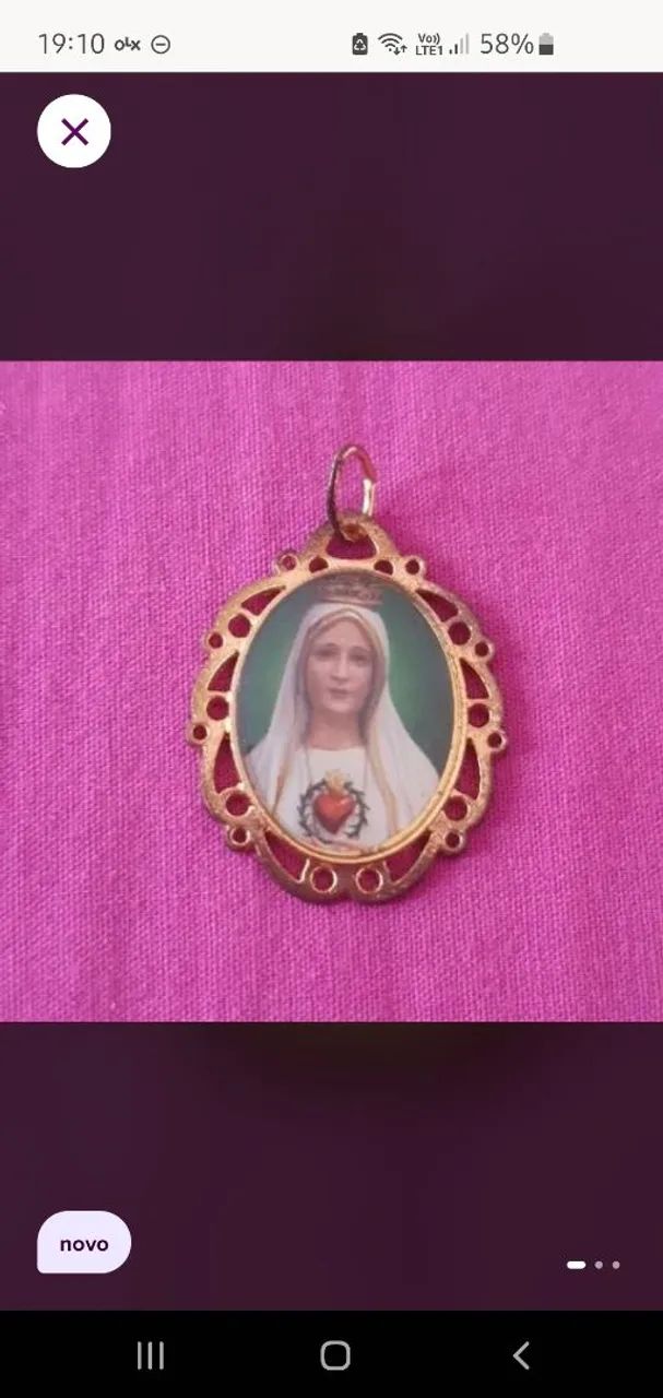Pingente coração de Maria 