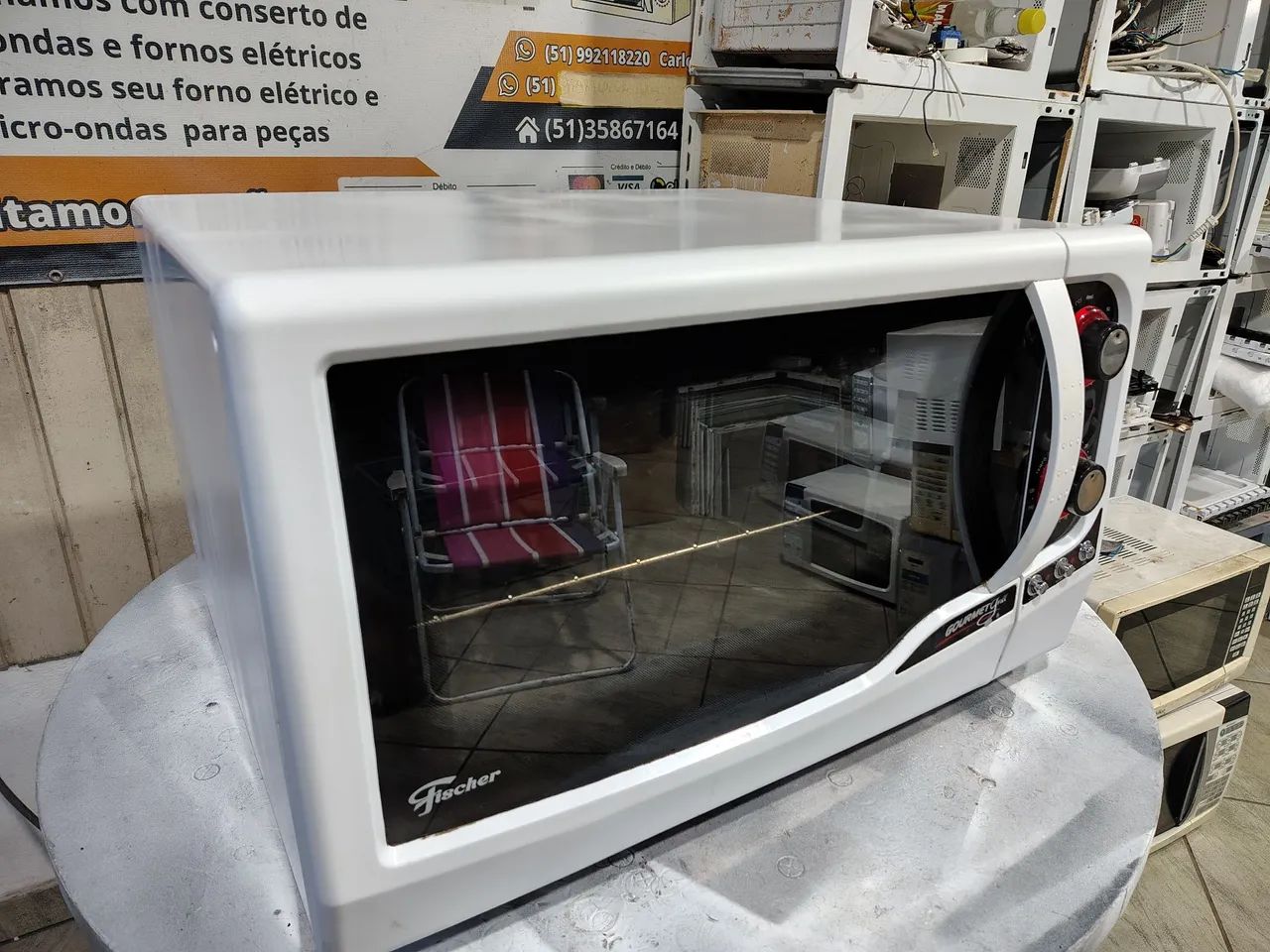 Forno Elétrico Fischer Gourmet Branco 44 Litros Ótimo Estado Garantia 3 Meses Temos Tele  - Foto 3