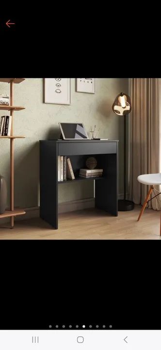 Mesa de Escritório Moderna com Prateleira