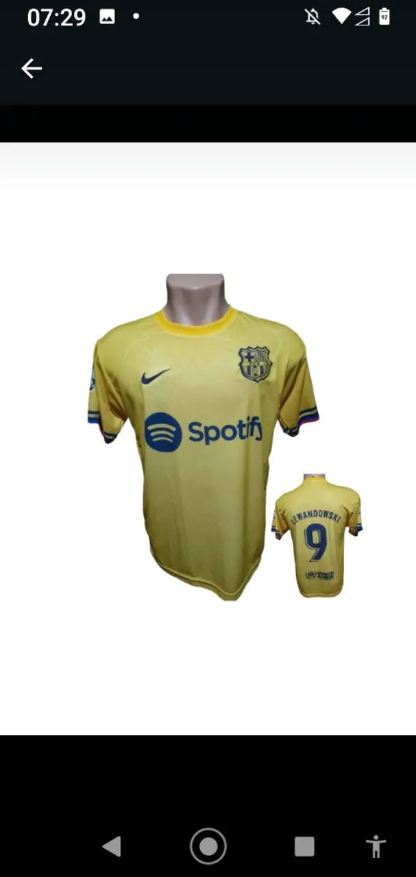 Camisa Barcelona Lewandowski 9 - Amarela 2023