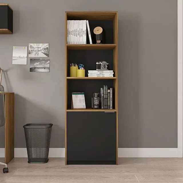 Estante Alta Caemmun Recta com 1 Porta e 3 Prateleiras e Nicho - Foto 3