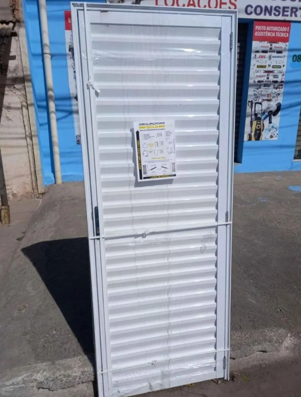 Portas de alumínio branco 60cm, 70cm ou 80cm - Direito da Fábrica!