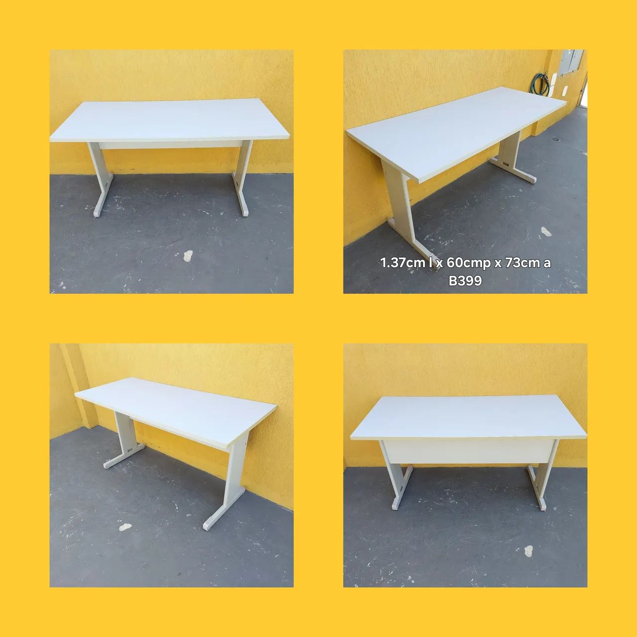 Mesa escritório reta 1.37cm largura 