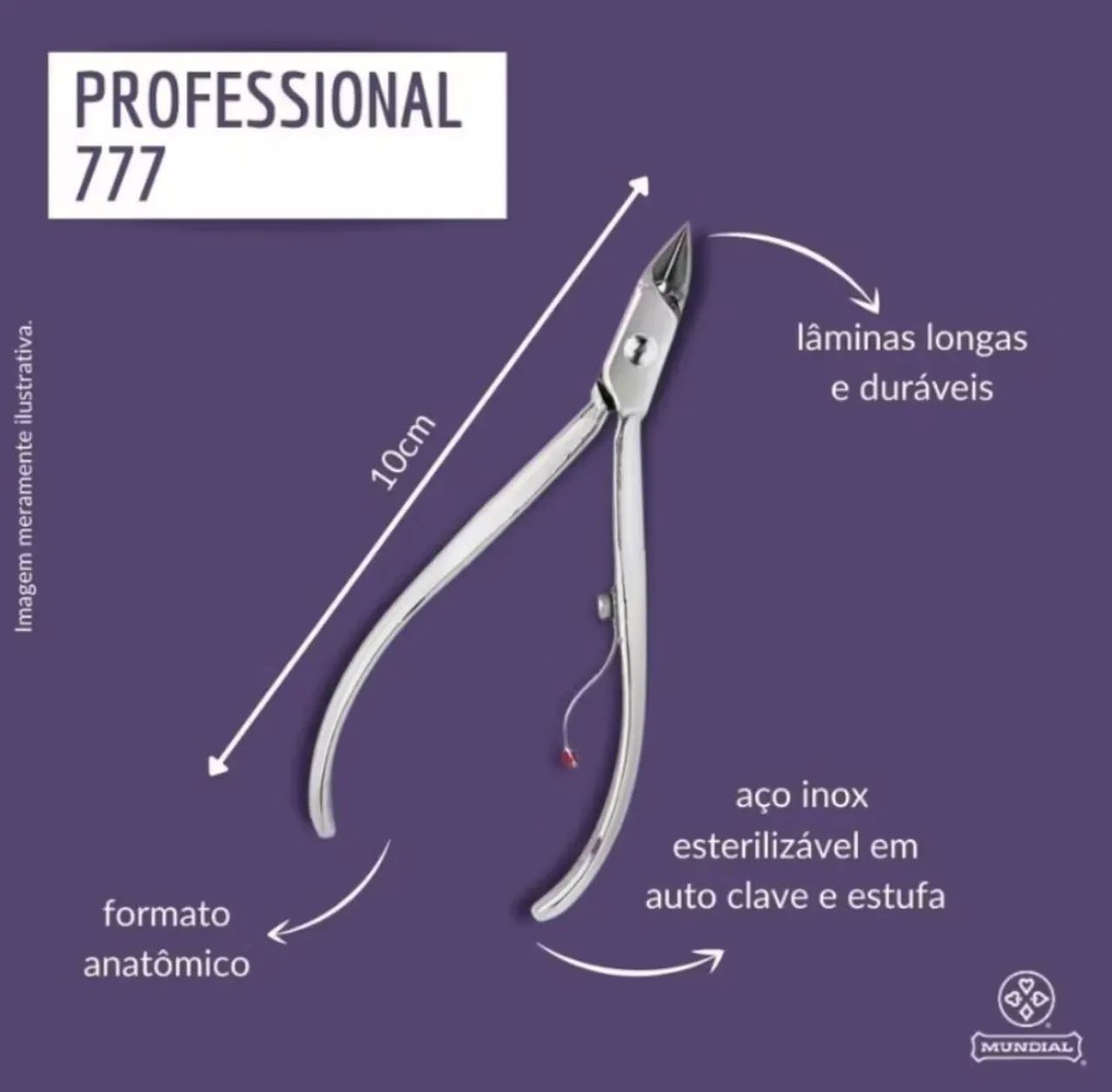 Alicate para cutículas Mundial Profissional 777 - Foto 4