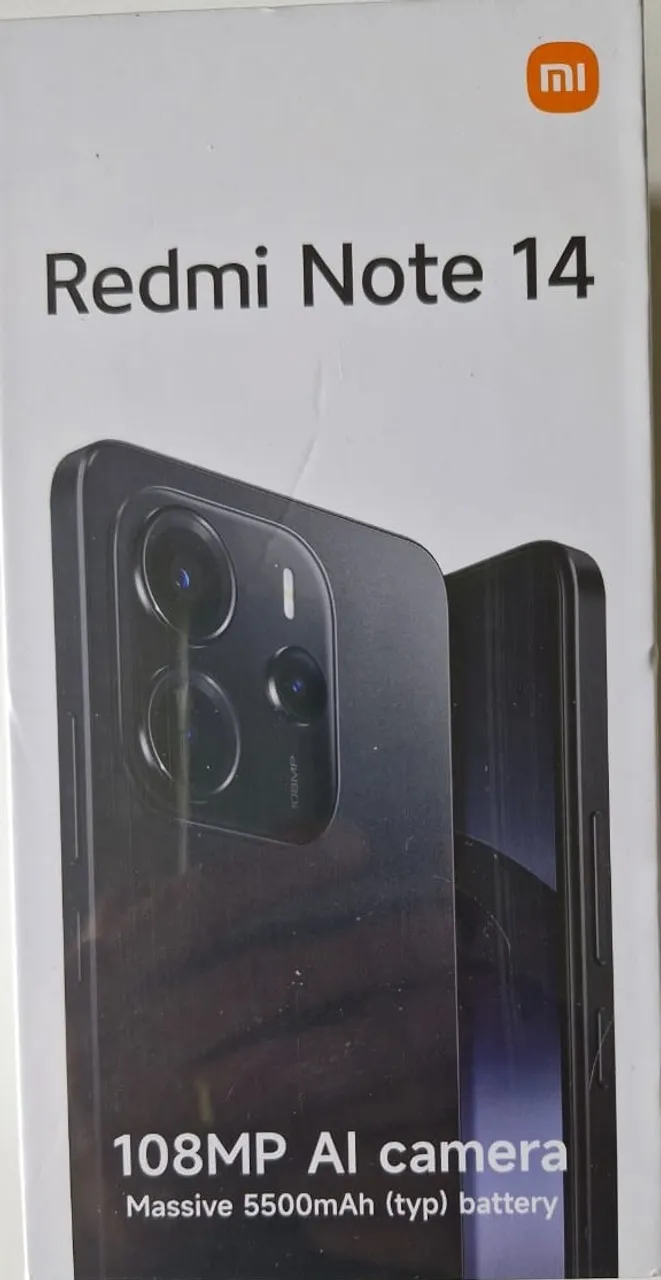 celular novo na caixa da Xiaomi modelo Redmi Note 14 com 256GB DE MEMORIA