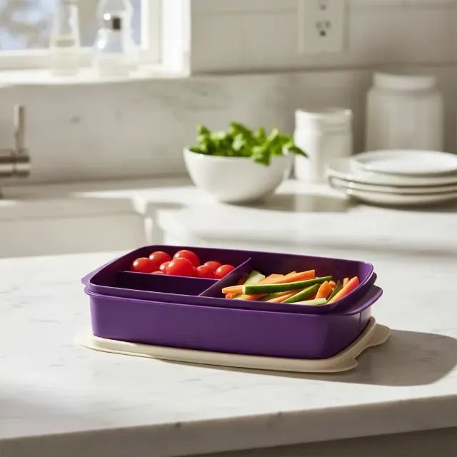 Tupperware Basic Line 1l Retangular Com Divisórias - Foto 3