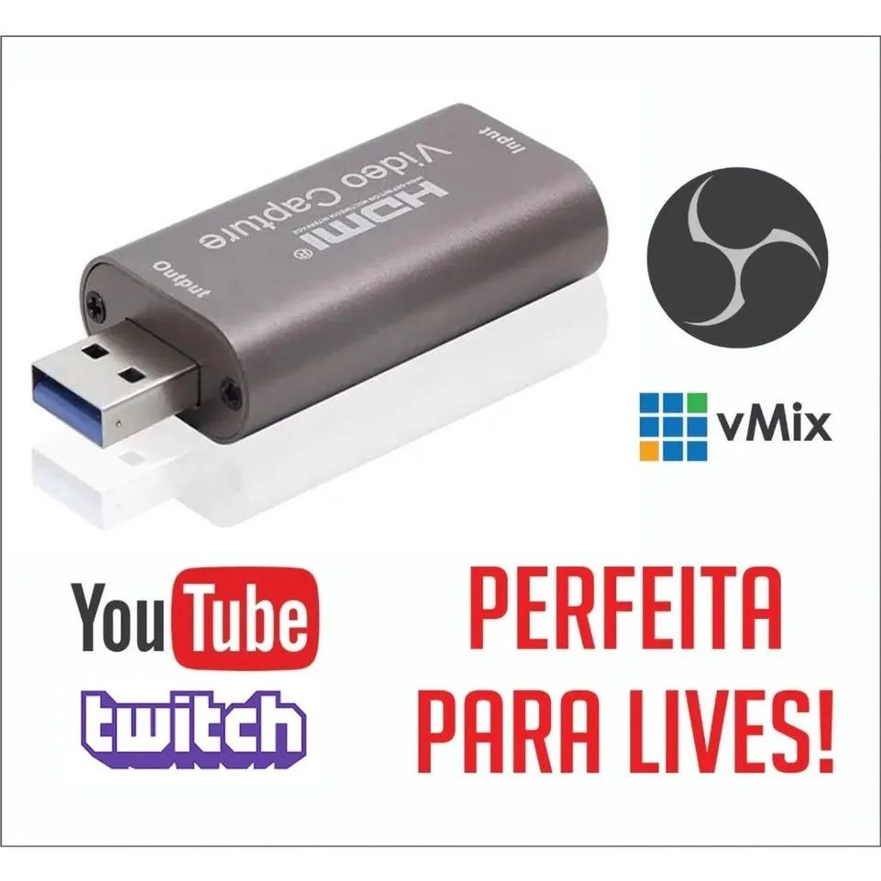 Placa de Captura de Vídeo HDMI para Lives e Gravações