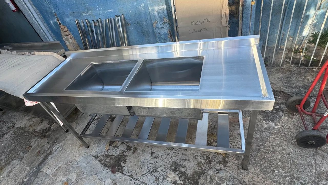 Pia inox 2 cubas 1,80 x 0,60  - Foto 2