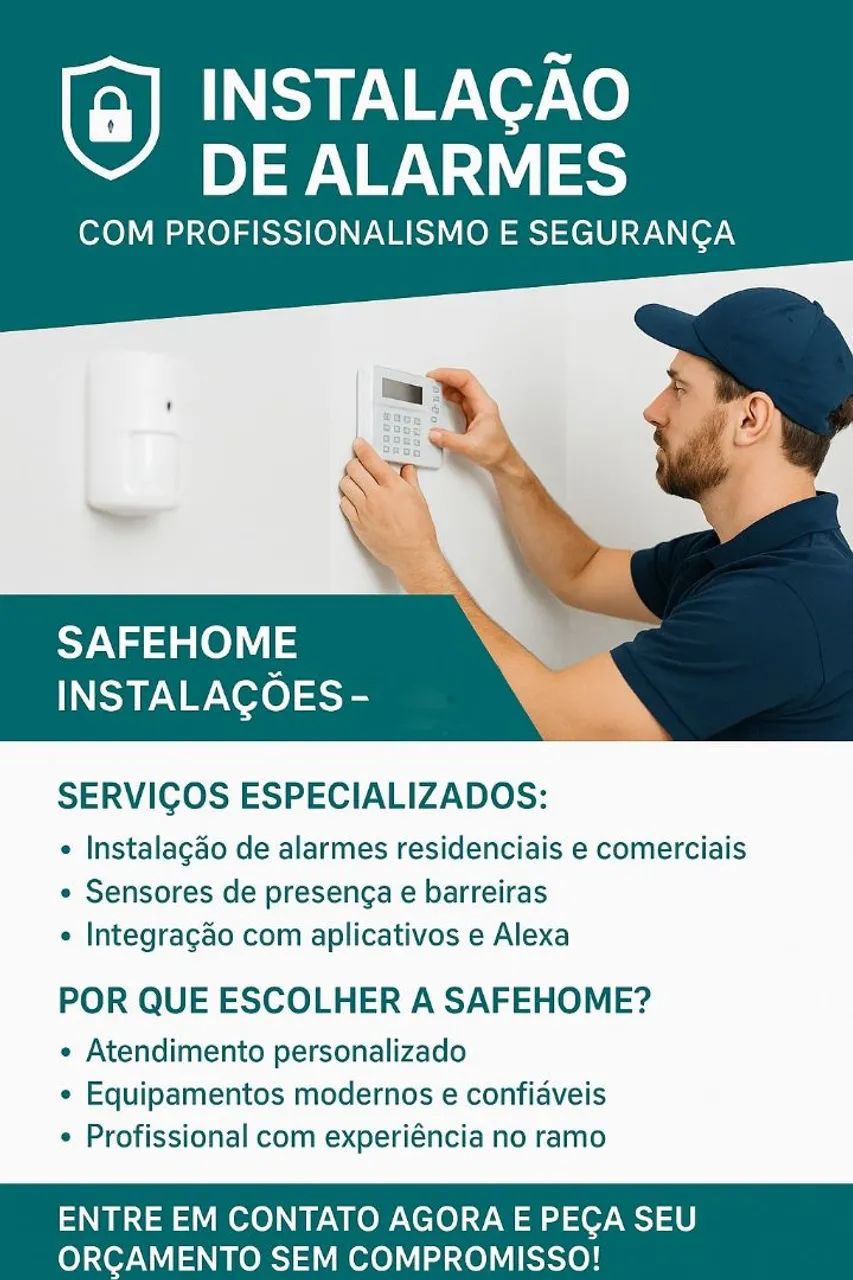 instalação de Alarmes Residenciais e Comerciais - com garantia de 3 meses 