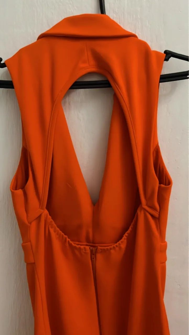 Vestido Laranja de Alça com Botões / Retirar em Carapicuiba Cep 06361-400 - Foto 2