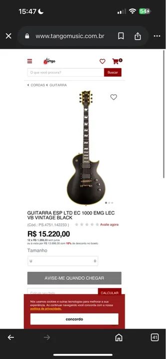 Guitarra LTD-EC1000 Deluxe BLACK VINTAGE COM CASE - Foto 3