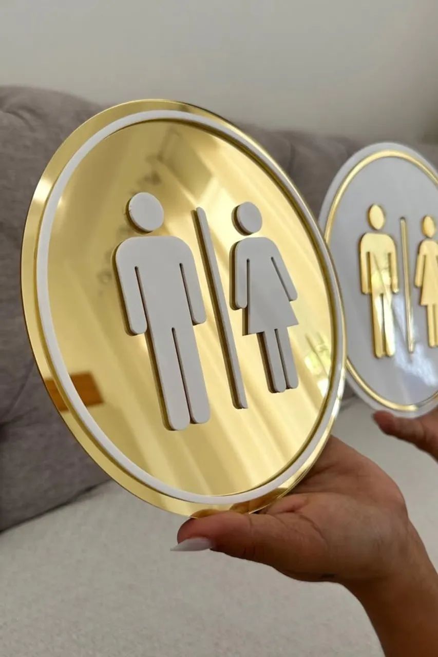 Placa de Banheiro Personalizada em Acrílico - Foto 5