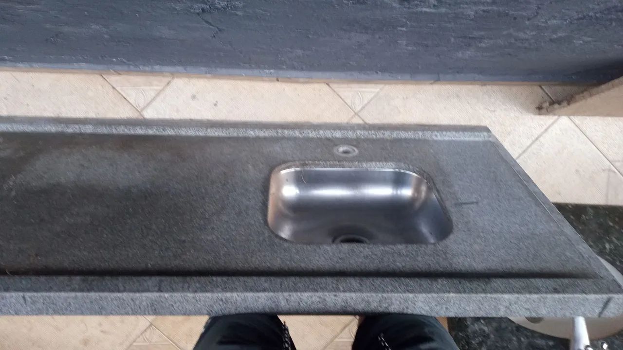 Pia de Granito com Cuba em Aço Inox