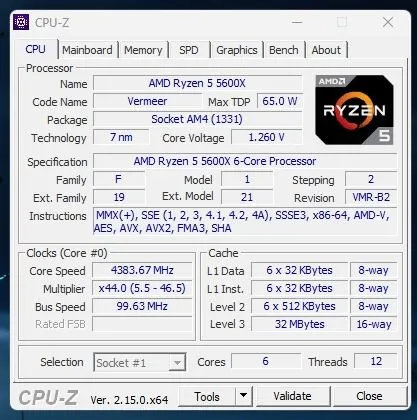 Processador AMD Ryzen 5 5600X - 6 Núcleos/12 Threads