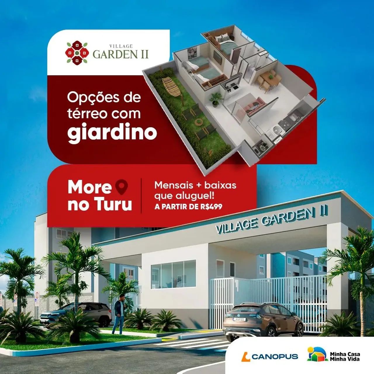 041 - APARTAMENTO NA REGIÃO DO TURU - FACILITO APROVAÇÃO