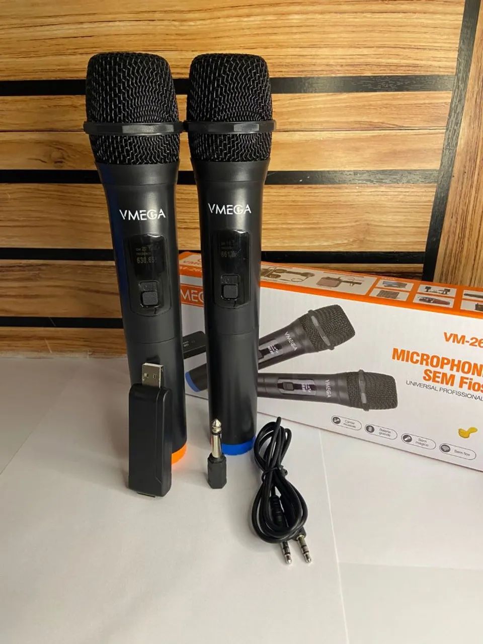 Microfone Duplo sem Fio VM-26U VMega