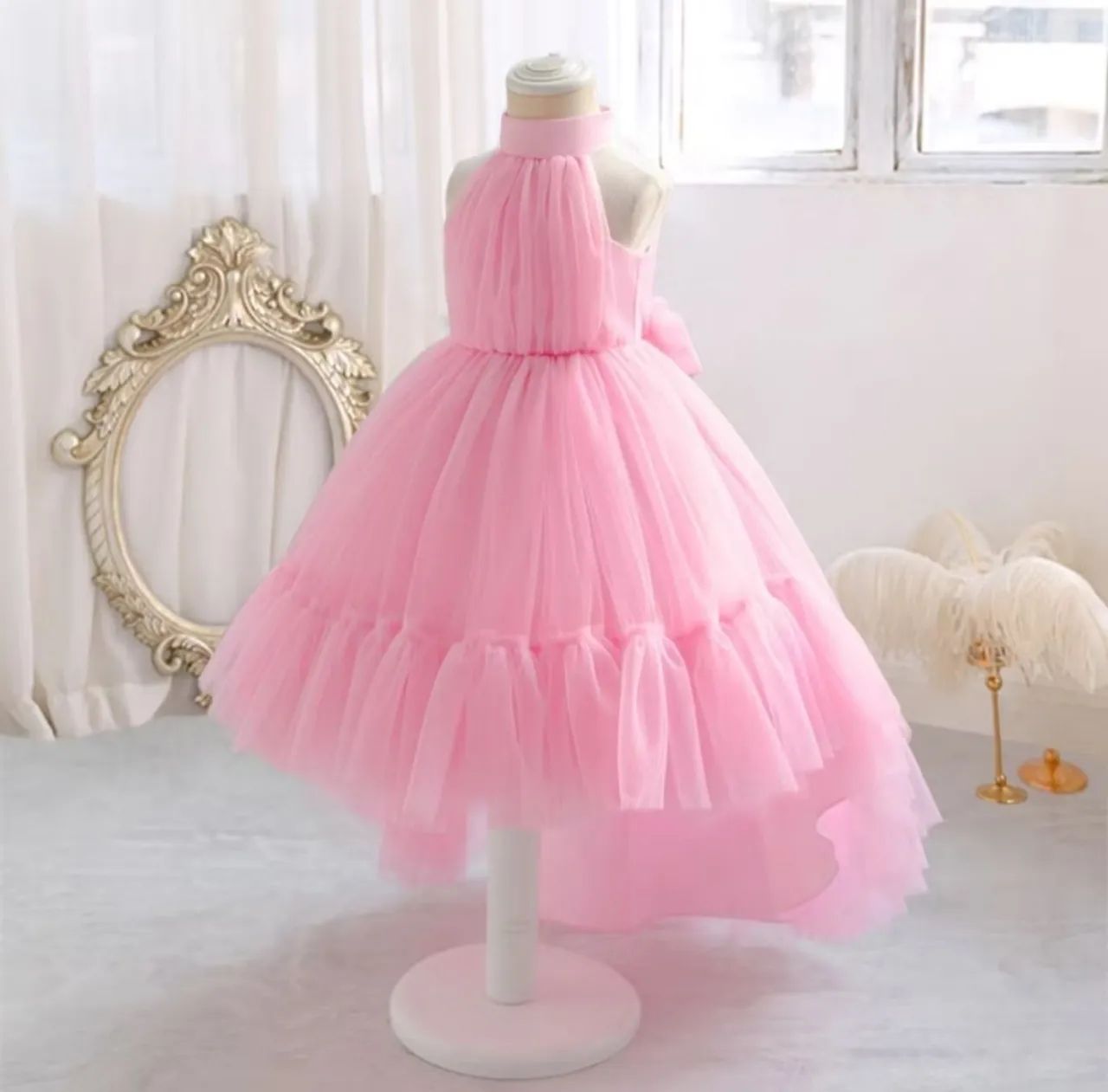 Vestido de festa infantil rosa para menina Barbie 2/3anos Roupas
